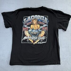 Laconia Bike Week 2025 XL T-shirt Biker Rally Tee Sexy Pin-Up Girl America